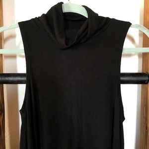 Sleeveless Black Turtleneck Tunic